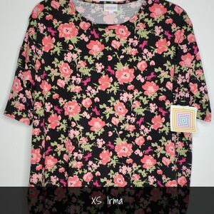 LuLaRoe Irma Tunic Extra Small XS Floral Unicorns PinkNEW